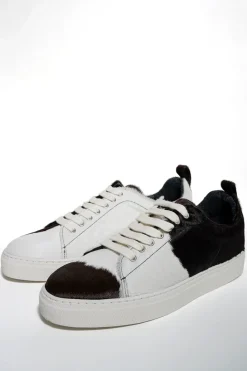 Marques ' Almeida PRE-OWNED / CLASSIC SNEAKER IN HAIR LEATHER MULTICOLOUR