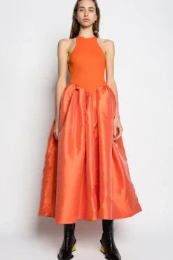 Online Marques ' Almeida PRE-OWNED / DRESS WITH TANK TOP SCOOPED ORANGE