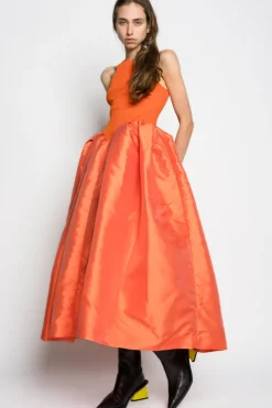 Online Marques ' Almeida PRE-OWNED / DRESS WITH TANK TOP SCOOPED ORANGE