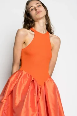 Online Marques ' Almeida PRE-OWNED / DRESS WITH TANK TOP SCOOPED ORANGE