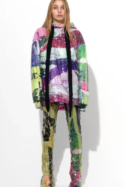 Marques ' Almeida PRINTED SEQUIN HOODIE MULTICOLOUR