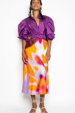 Sale Marques ' Almeida BALLOON SLEEVE SHIRT PURPLE