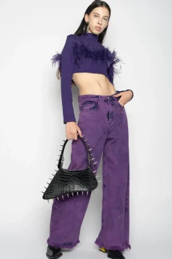Discount Marques ' Almeida BOYFRIEND TROUSERS PURPLE