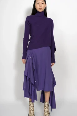 New Marques ' Almeida DRAPED JUMPER IN MERINO KNIT PURPLE