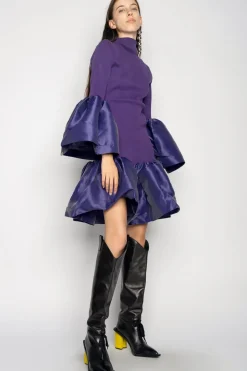 Best Marques ' Almeida PUFF SLEEVE AND HEM DRESS PURPLE