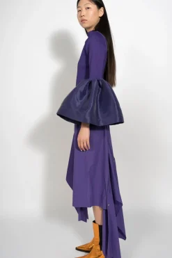 New Marques ' Almeida TURTLENECK PUFF SLEEVE TOP PURPLE