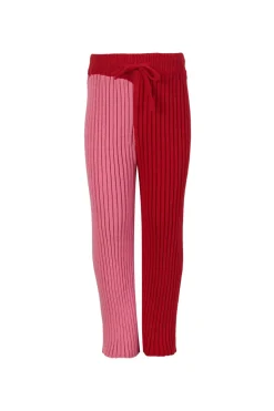 Online Marques ' Almeida RED AND PINK COTTON KNIT TROUSERS MULTICOLOUR