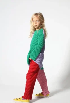 Online Marques ' Almeida RED AND PINK COTTON KNIT TROUSERS MULTICOLOUR
