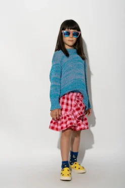 Marques ' Almeida RED AND PINK GINGHAM SHORT SKIRT MULTICOLOUR