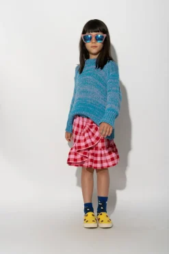 Marques ' Almeida RED AND PINK GINGHAM SHORT SKIRT MULTICOLOUR