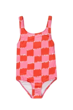 Online Marques ' Almeida RED AND PINK GINGHAM SWIMSUIT MULTICOLOUR