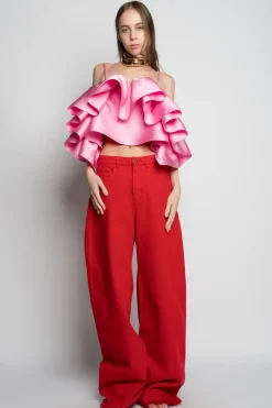Online Marques ' Almeida BOYFRIEND TROUSERS RED