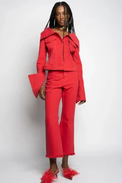 New Marques ' Almeida CAPRI JEANS RED