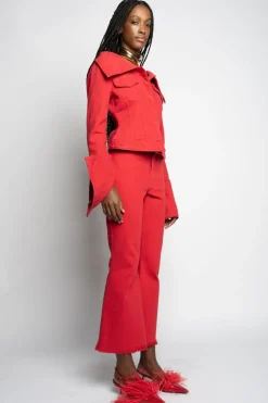 New Marques ' Almeida CAPRI JEANS RED