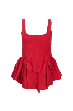 Hot Marques ' Almeida CORSET WITH PLEATED HIP PANELS RED