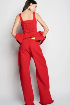 Hot Marques ' Almeida CORSET WITH PLEATED HIP PANELS RED