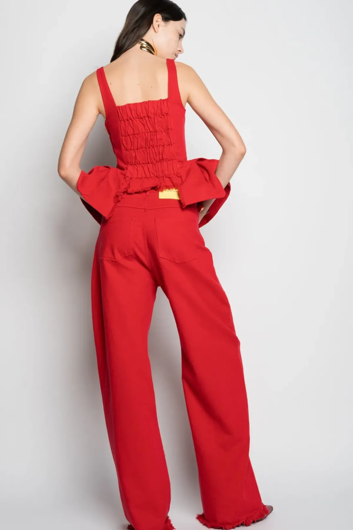 Hot Marques ' Almeida CORSET WITH PLEATED HIP PANELS RED