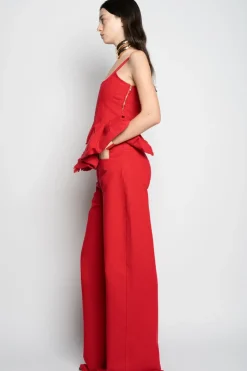 Hot Marques ' Almeida CORSET WITH PLEATED HIP PANELS RED