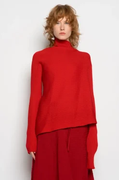 Clearance Marques ' Almeida DRAPED JUMPER IN MERINO KNIT RED
