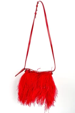 Discount Marques ' Almeida FEATHER BAG RED