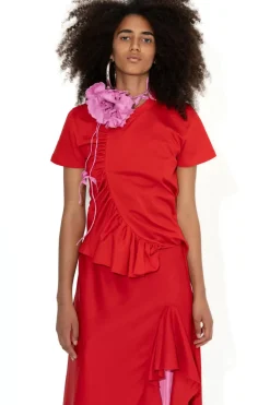 Clearance Marques ' Almeida GATHE T-SHIRT RED