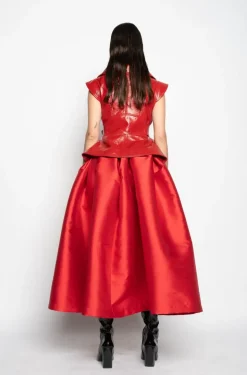 Hot Marques ' Almeida LEATHER BIKER VEST RED