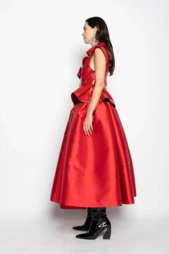 Hot Marques ' Almeida LEATHER BIKER VEST RED