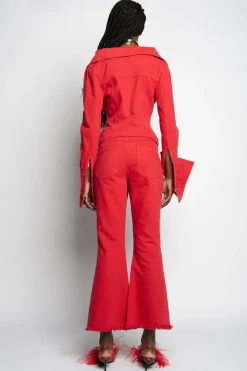 Discount Marques ' Almeida OFF-SHOULDER COLLAR JACKET RED