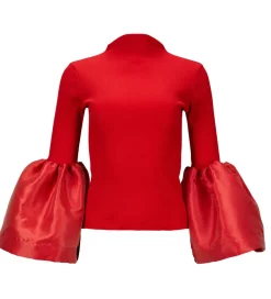 Discount Marques ' Almeida TURTLENECK PUFF SLEEVE TOP RED