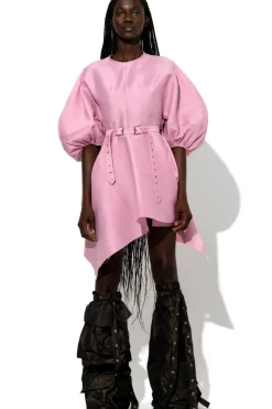 New Marques ' Almeida SILK TAFFETA BALLOON SLEEVE DRESS PINK