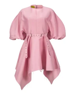 New Marques ' Almeida SILK TAFFETA BALLOON SLEEVE DRESS PINK