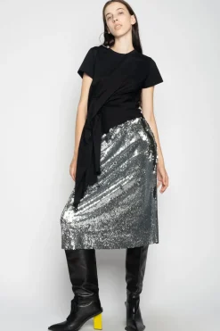 Clearance Marques ' Almeida CLASSIC SLIP SKIRT SILVER