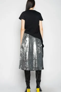 Clearance Marques ' Almeida CLASSIC SLIP SKIRT SILVER