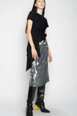 Clearance Marques ' Almeida CLASSIC SLIP SKIRT SILVER