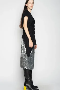 Clearance Marques ' Almeida CLASSIC SLIP SKIRT SILVER