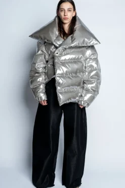 Discount Marques ' Almeida M'A PUFFER JACKET SILVER