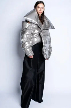 Discount Marques ' Almeida M'A PUFFER JACKET SILVER