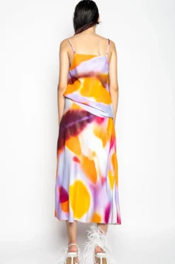Hot Marques ' Almeida SLIP PRINTED SATIN SKIRT MULTICOLOUR