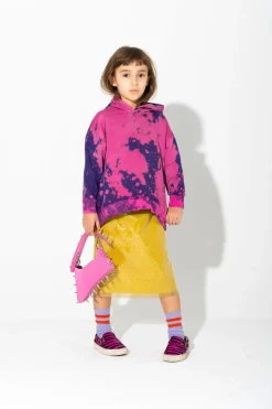 Sale Marques ' Almeida SPLATTERED FLEECE HOODIE PURPLE