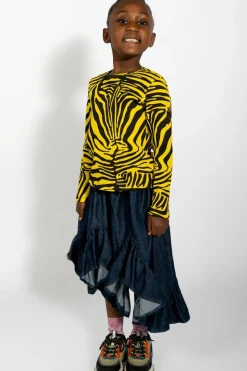 Marques ' Almeida TENCEL RUFFLE SKIRT NAVY