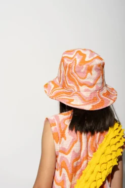 Discount Marques ' Almeida TERRY WAVY PRINT REVERSIBLE BUCKET HAT MULTICOLOUR