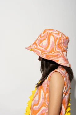 Discount Marques ' Almeida TERRY WAVY PRINT REVERSIBLE BUCKET HAT MULTICOLOUR