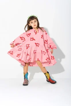 Hot Marques ' Almeida THUNDER PRINT GATHERED DRESS PINK