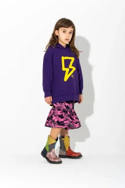 Sale Marques ' Almeida THUNDER PRINT HOODIE PURPLE