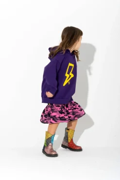 Sale Marques ' Almeida THUNDER PRINT HOODIE PURPLE