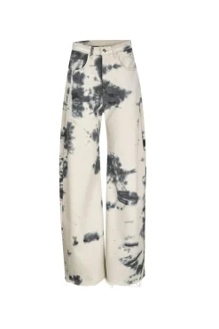 Marques ' Almeida TIE DYE BLACK BOYFRIEND TROUSERS BLACKWHITE