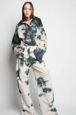 Marques ' Almeida TIE DYE BLACK BOYFRIEND TROUSERS BLACKWHITE