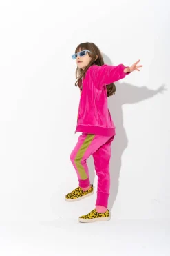 Best Marques ' Almeida TRACKSUIT VELOUR TROUSERS WITH CONTRAST TAPE BRIGHTPINK