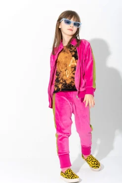 Best Marques ' Almeida TRACKSUIT VELOUR TROUSERS WITH CONTRAST TAPE BRIGHTPINK