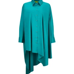 Marques ' Almeida ASYMMETRIC OVERSIZE SHIRT DRESS TURQUOISE